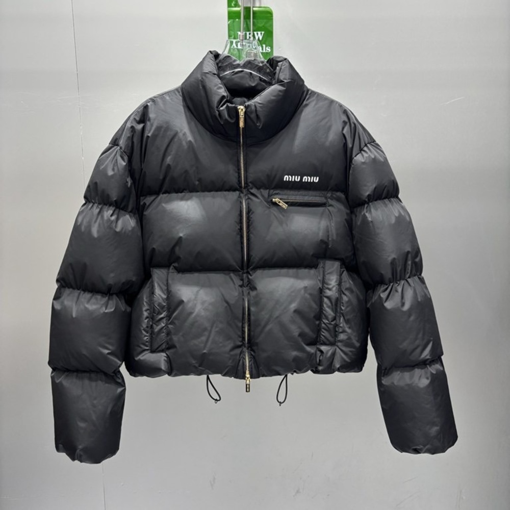 Miu Miu Black Cropped Puffer Jacket